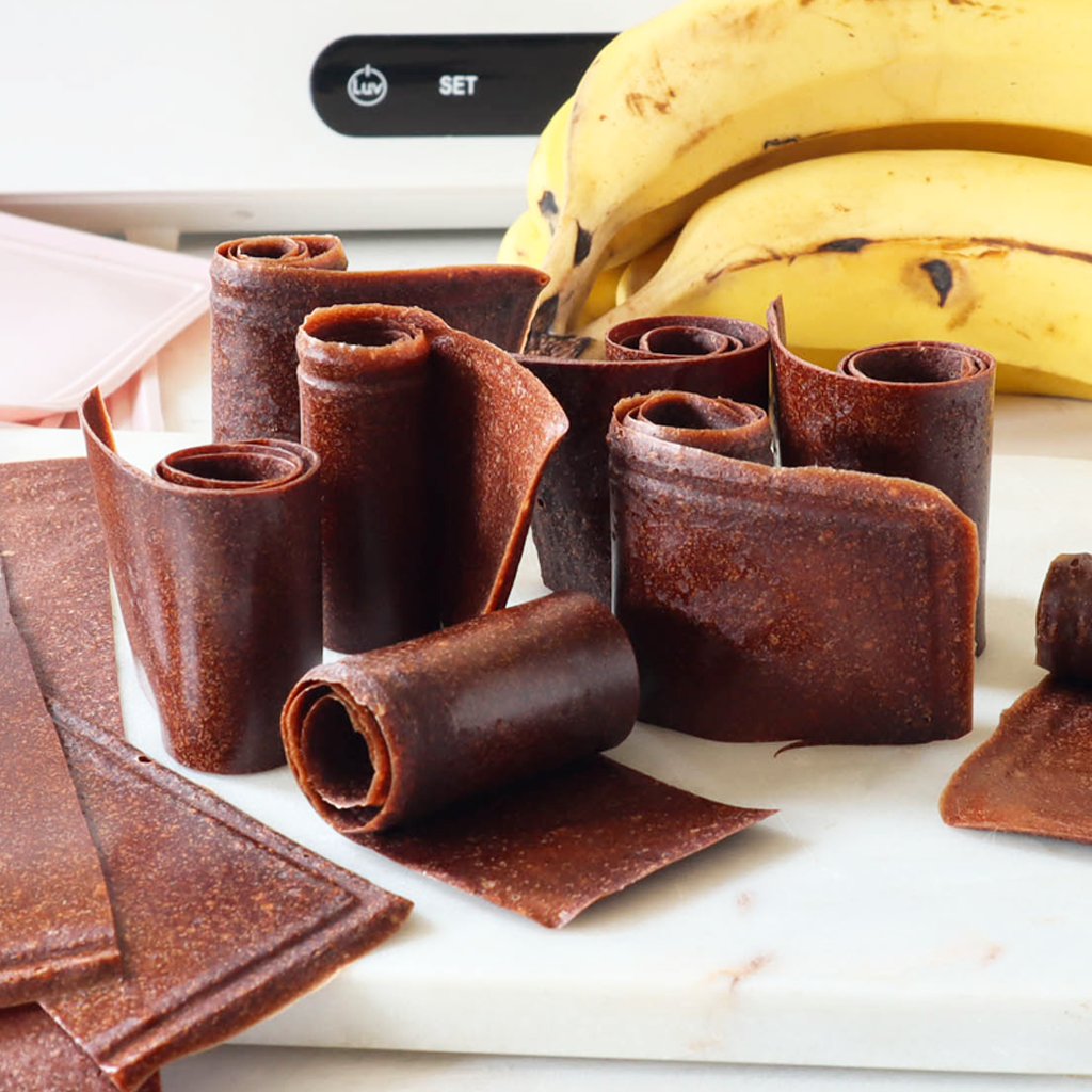 Chocolate banana fruit leather