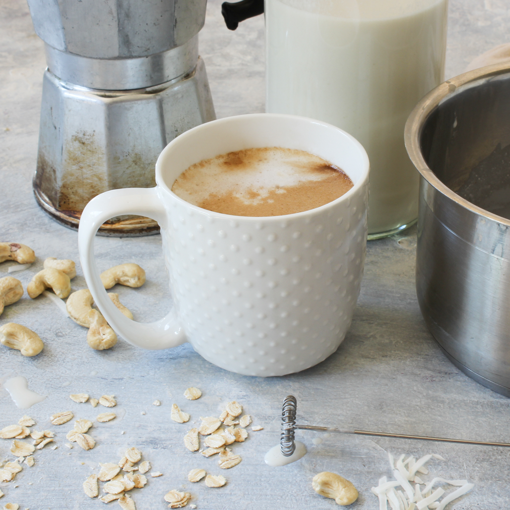 Cashew, coconut & oat milk that heats and froths like a dream