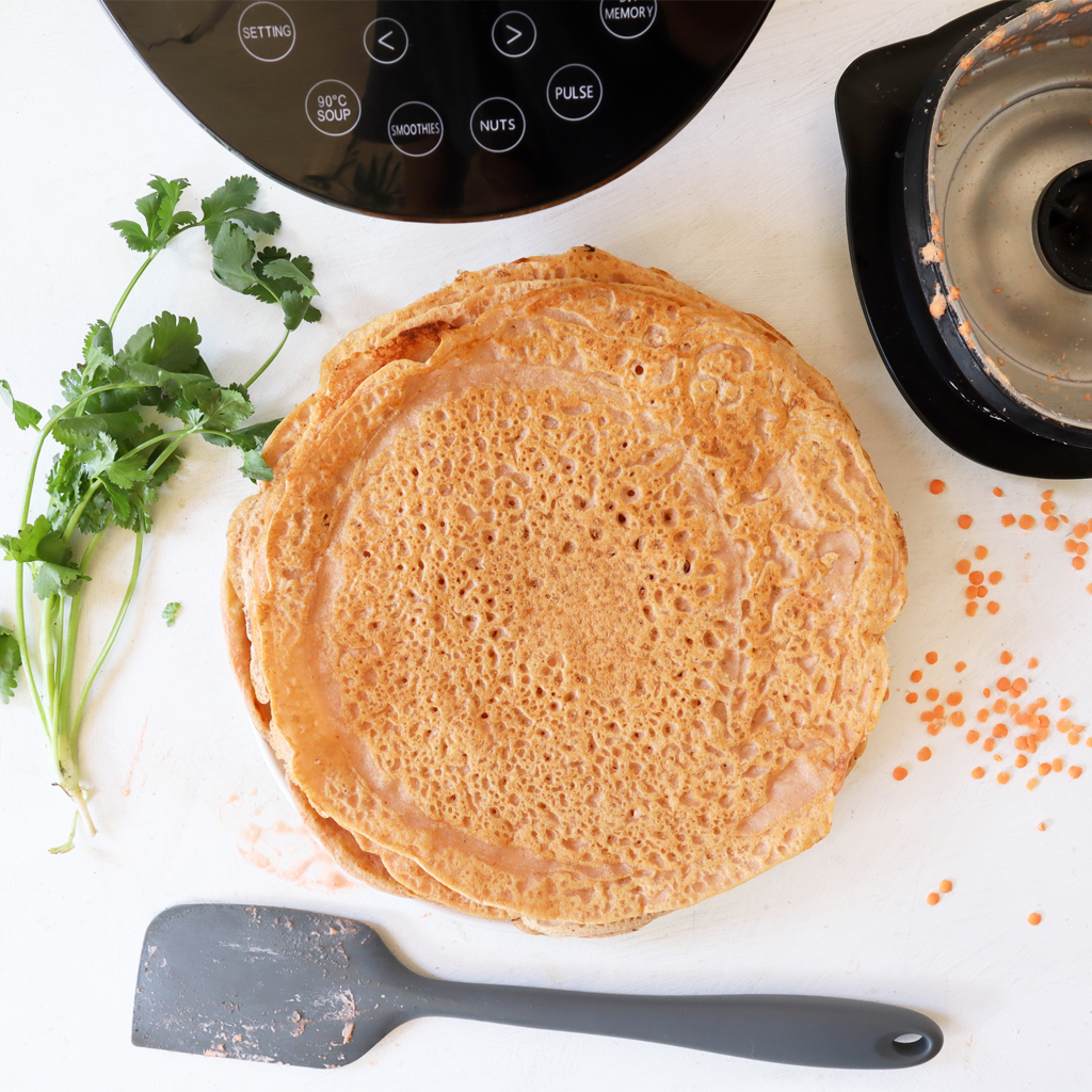 Gluten free red lentil tortilla wraps