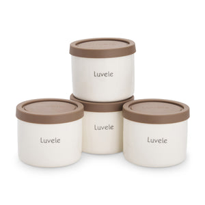 4 pots à yaourt céramique Luvele 400 ml | Compatible avec yaourtière Pure