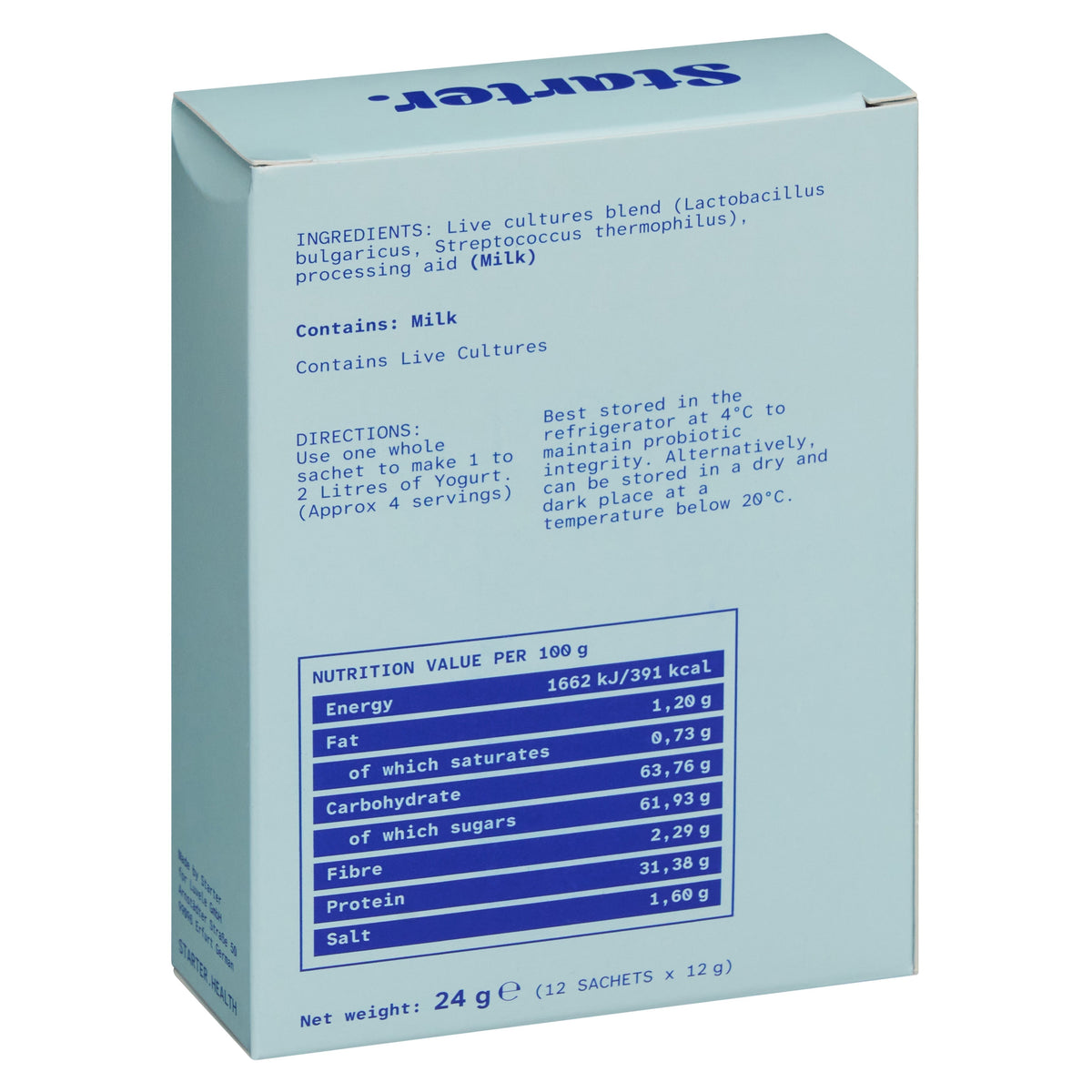 Culture de fermentation yaourt bulgare traditionnel - 12 sachets