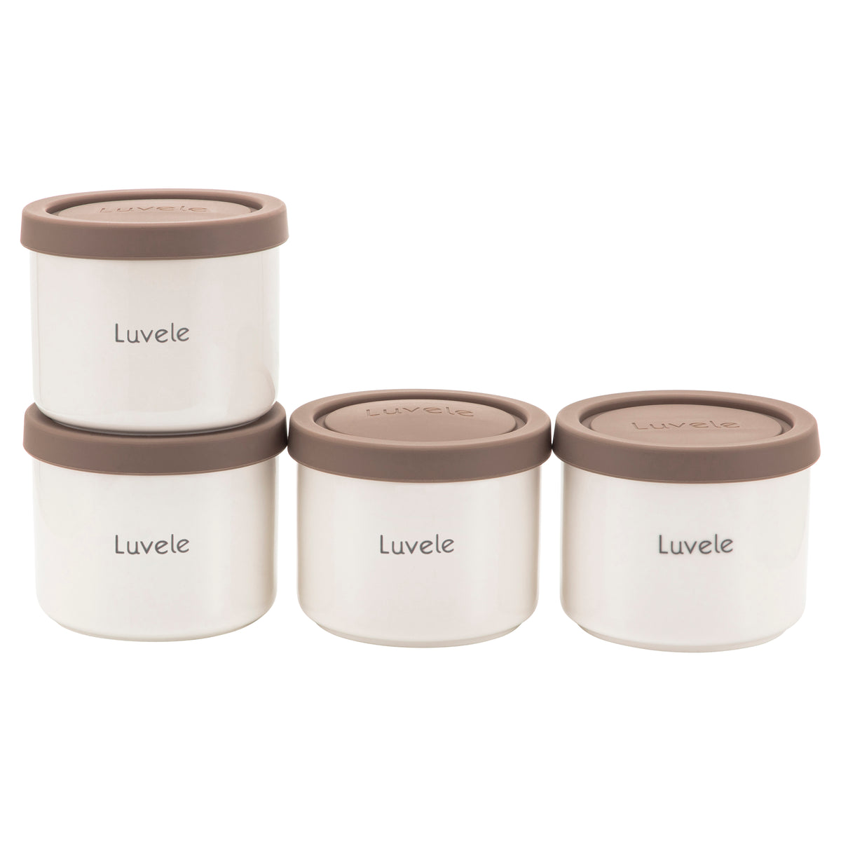 4 pots à yaourt céramique Luvele 400 ml | Compatible avec yaourtière Pure